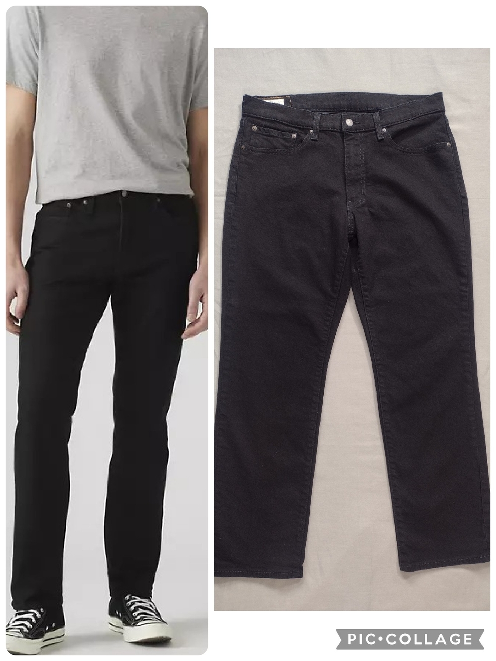 Levi's Premium 34x30 Black 514 Athletic Taper Jeans Men's